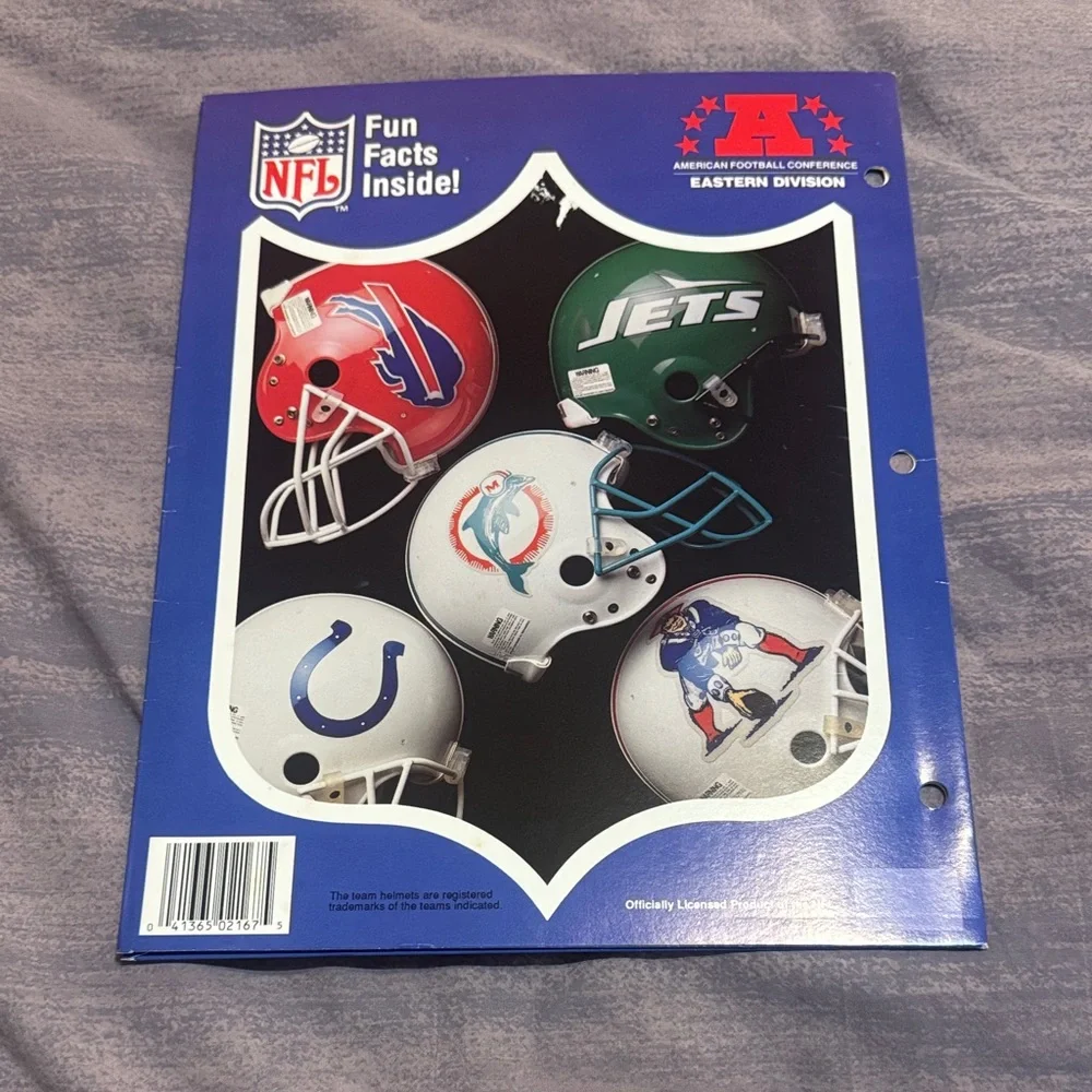 Vintage NFL AFC East Team Helmet Folder